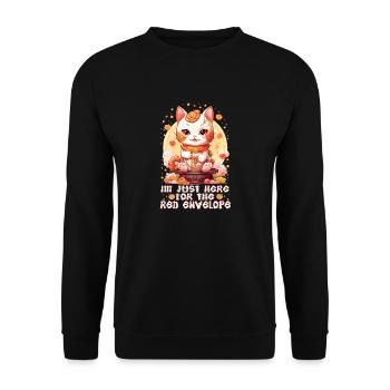 Chat porte-bonheur du Nouvel An chinois juste ici pour le - Sweat-shirt Unisexe - noir - Devant - Alina (178cm) & Michal (187cm)