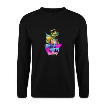 Ne vous dépêchez pas, soyez heureux, mignonne petite tortue tortue - Sweat-shirt Unisexe - noir - Devant - Alina (178cm) & Michal (187cm)
