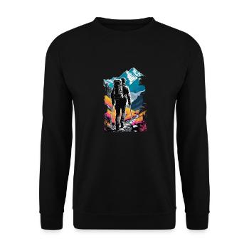 Natur & Bergwandern - Unisex Pullover - Schwarz - Vorne - Alina (178cm) & Michal (187cm)