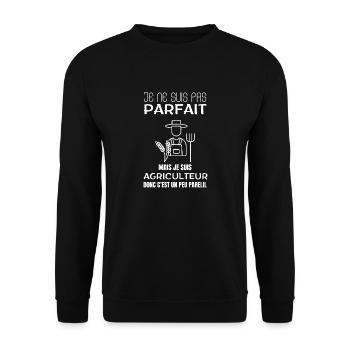 Agricuteur apero et potes - Sweat-shirt Unisexe - noir - Devant - Alina (178cm) & Michal (187cm)