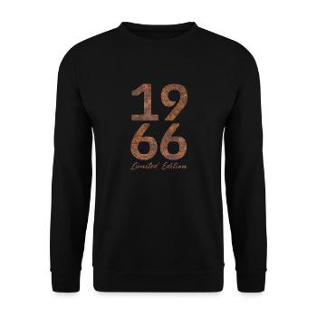 "Vintage 1966: Limited Edition in Rust Look" - Unisex Sweatshirt - black - Front - Alina (178cm) & Michal (187cm)