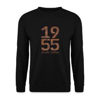 Vintage 1955 Limited Edition Rust Look - Unisex Sweatshirt - black - Front - Alina (178cm) & Michal (187cm)