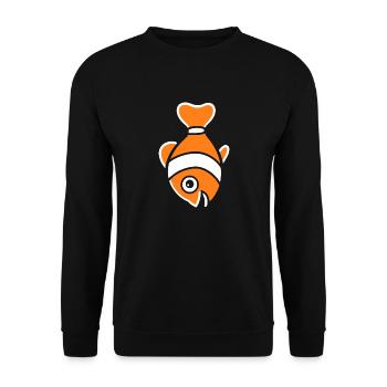 Humour petit poisson clown - Sweat-shirt Unisexe - noir - Devant - Alina (178cm) & Michal (187cm)