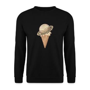 Eis-Planet Saturn - Unisex Pullover - Schwarz - Vorne - Alina (178cm) & Michal (187cm)