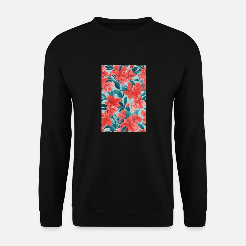 Rote Blumen - Unisex Pullover - Schwarz