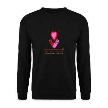A-Z court poème. Pour les amoureux et l’amour lui-même - Sweat-shirt Unisexe - noir - Devant - Alina (178cm) & Michal (187cm)