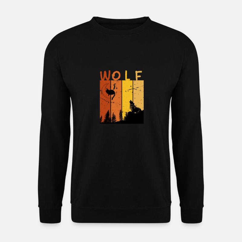 Retro Wolf - Unisex Sweatshirt - black