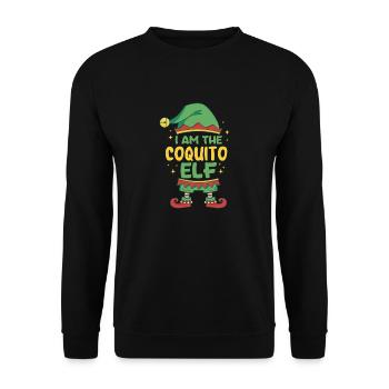 Je suis l’elfe de Coquito Elfes de Noël Porto Rica - Sweat-shirt Unisexe - noir - Devant - Alina (178cm) & Michal (187cm)
