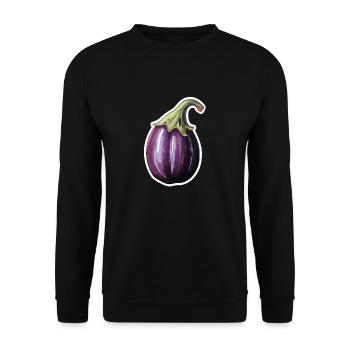 Aubergine bulbous - Unisex Sweatshirt - black - Front - Alina (178cm) & Michal (187cm)