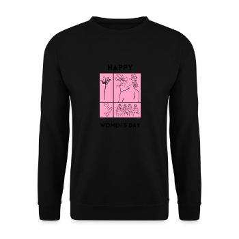 Frauentag Weltfrauentag - Unisex Pullover - Schwarz - Vorne - Alina (178cm) & Michal (187cm)