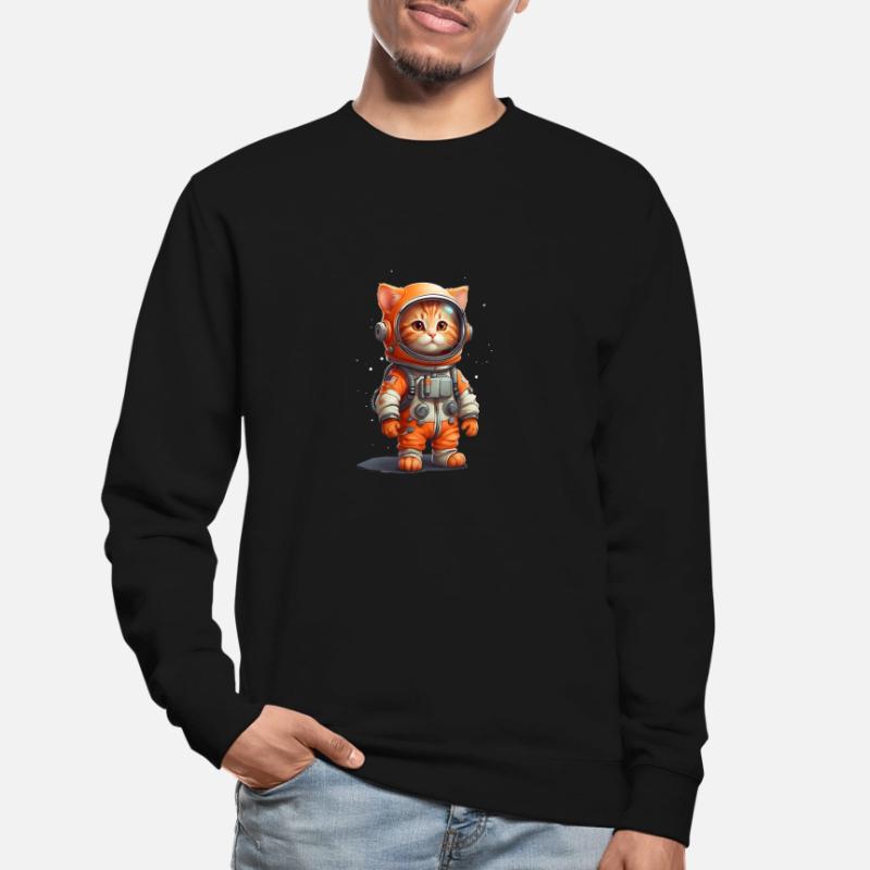 Conception de bébé chat orange astronaute mignon Sweat-shirt Unisexe