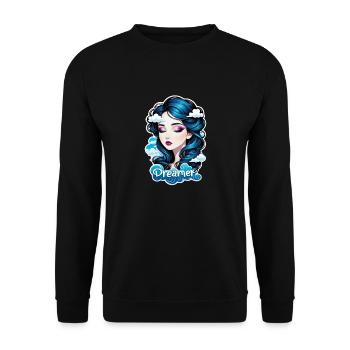 rêver - rêveur - rêveuse - rêve - rêverie - Sweat-shirt Unisexe - noir - Devant - Alina (178cm) & Michal (187cm)