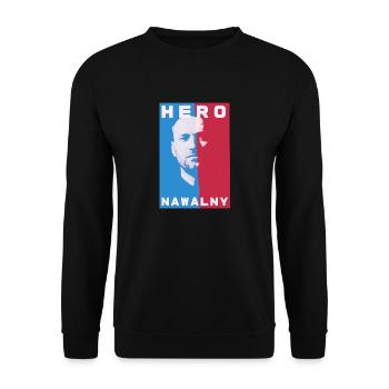 héros, Russie, rip, Alexei Navalny,Navalny - Sweat-shirt Unisexe - noir - Devant - Alina (178cm) & Michal (187cm)