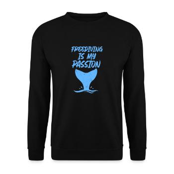 Freediving is my passion - Unisex Pullover - Schwarz - Vorne - Alina (178cm) & Michal (187cm)