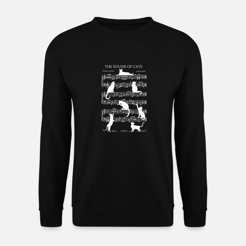 Chats musical notes - thème blanc - Sweat-shirt Unisexe - noir