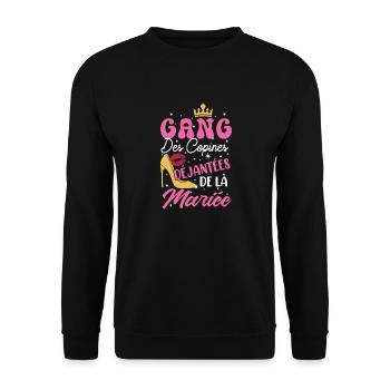 Gang Freundinnen Junggesellenabschied Braut Team Braut Team - Unisex Pullover - Schwarz - Vorne - Alina (178cm) & Michal (187cm)