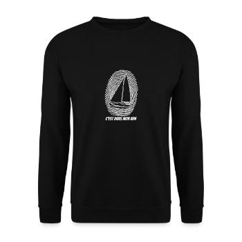 Segelboot-DNA - Unisex Pullover - Schwarz - Vorne - Alina (178cm) & Michal (187cm)