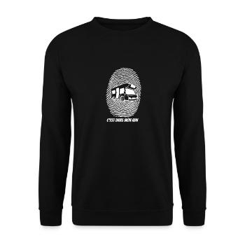 Reisemobil-DNA - Unisex Pullover - Schwarz - Vorne - Alina (178cm) & Michal (187cm)