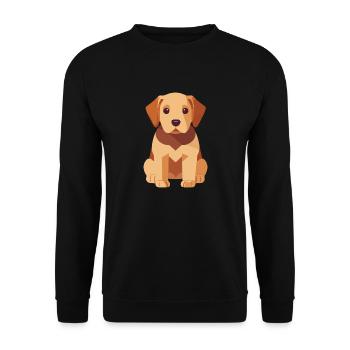 Labrador Welpe Süß Hund - Unisex Pullover - Schwarz - Vorne - Alina (178cm) & Michal (187cm)