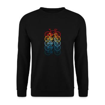 Bicycle Road Bike Vintage Retro - Unisex Sweatshirt - black - Front - Alina (178cm) & Michal (187cm)