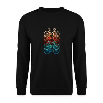 Bicycle Road Bike Vintage Retro - Unisex Sweatshirt - black - Front - Alina (178cm) & Michal (187cm)