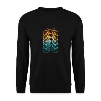 Bicycle Road Bike Vintage Retro - Unisex Sweatshirt - black - Front - Alina (178cm) & Michal (187cm)