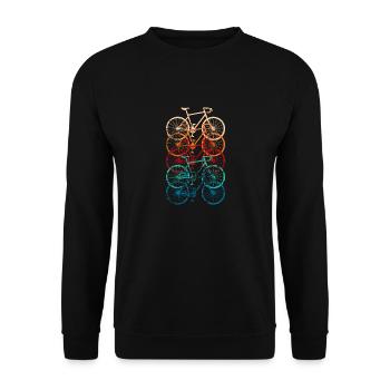 Bicycle Road Bike Vintage Retro Grunge - Unisex Sweatshirt - black - Front - Alina (178cm) & Michal (187cm)