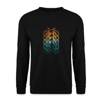 Bicycle Road Bike Vintage Retro Grunge - Unisex Sweatshirt - black - Front - Alina (178cm) & Michal (187cm)