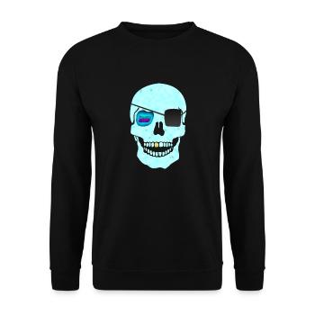 One Eye & Golden Tooth Schädel - Unisex Pullover - Schwarz - Vorne - Alina (178cm) & Michal (187cm)