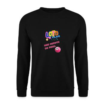 LOTO - BINGO - 10 -MES DOIGTS DE PIED - Sweat-shirt Unisexe - noir - Devant - Alina (178cm) & Michal (187cm)