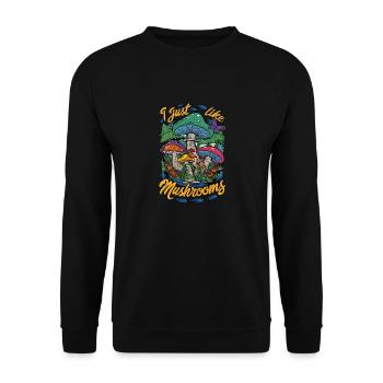 j'aime les champignons - humour et nature - Sweat-shirt Unisexe - noir - Devant - Alina (178cm) & Michal (187cm)