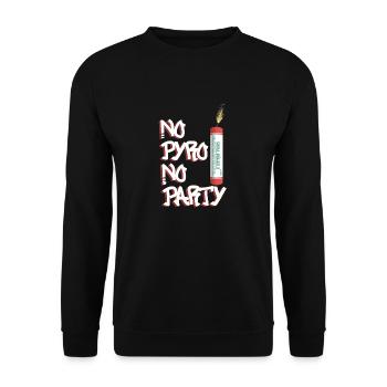 No Pyro No Party - Unisex Sweatshirt - black - Front - Alina (178cm) & Michal (187cm)