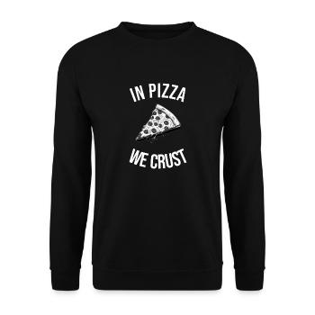 In Pizza We Crust - Pizza Lovers - ApriNoeScor - Unisex Pullover - Schwarz - Vorne - Alina (178cm) & Michal (187cm)