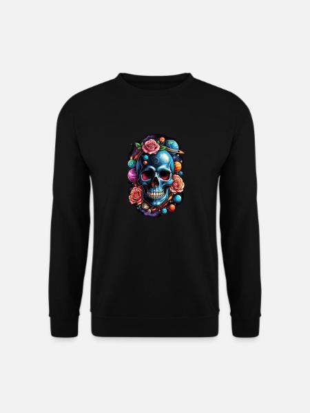 Space Planets Skull - Unisex Sweatshirt - black