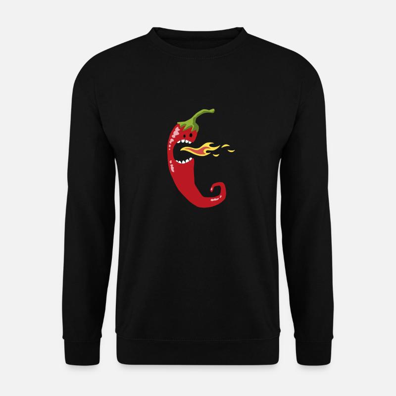 Feuerchili mit Zähnen - Unisex Pullover - Schwarz