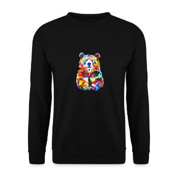 Polygon Bear - Unisex Sweatshirt - black - Front - Alina (178cm) & Michal (187cm)
