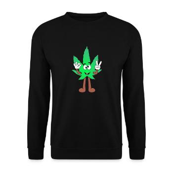 Der Bloom - Weed Cannabis Stoned Hanf Marihuana - Unisex Pullover - Schwarz - Vorne - Alina (178cm) & Michal (187cm)