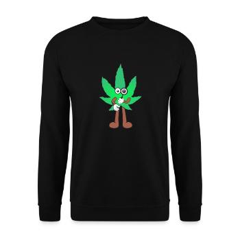 Der Bloom - Weed Cannabis Stoned Hanf Marihuana - Unisex Pullover - Schwarz - Vorne - Alina (178cm) & Michal (187cm)