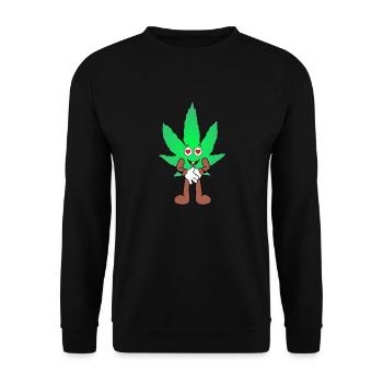 Der Bloom - Love Bloom Weed Cannabis Marihuana - Unisex Pullover - Schwarz - Vorne - Alina (178cm) & Michal (187cm)