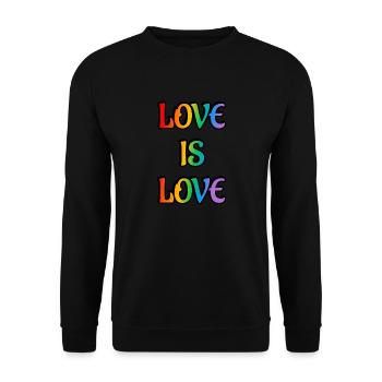 Rainbow Love is Love - Unisex Sweatshirt - black - Front - Alina (178cm) & Michal (187cm)