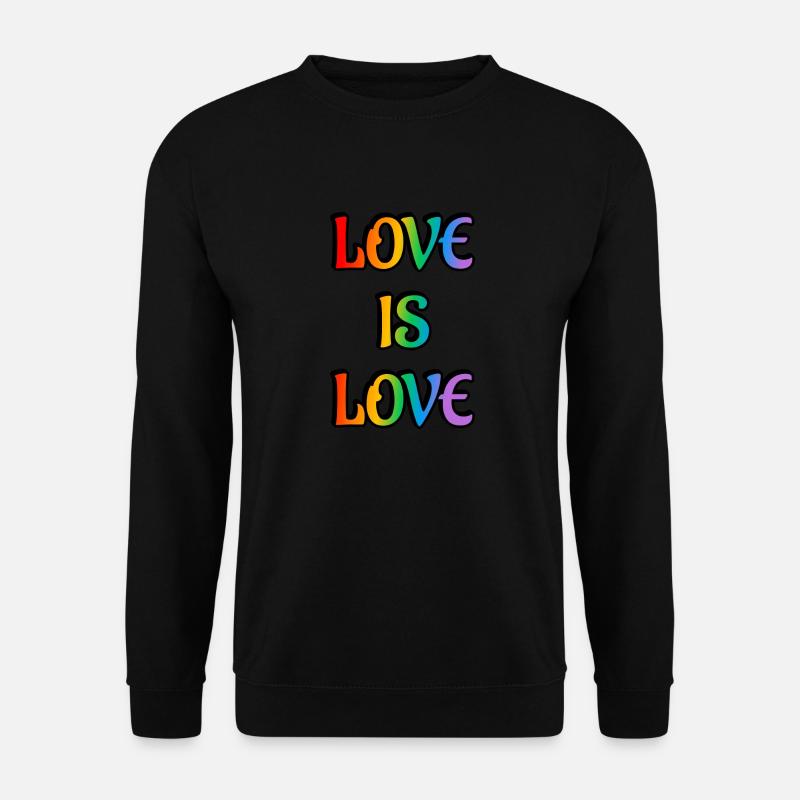 Regenbogen-Liebe ist Liebe - Unisex Pullover - Schwarz