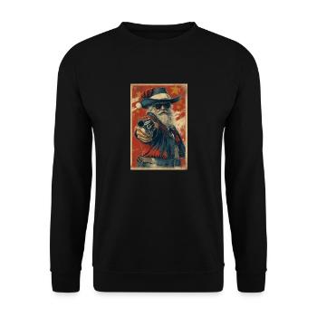 Le Père Noël le hors-la-loi - Sweat-shirt Unisexe - noir - Devant - Alina (178cm) & Michal (187cm)