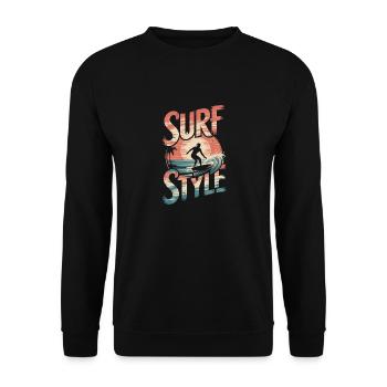 surf style et soleil vintage - Sweat-shirt Unisexe - noir - Devant - Alina (178cm) & Michal (187cm)