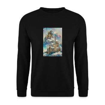 Winter Castle in the Sunlight Winter Sunlit - Unisex Sweatshirt - black - Front - Alina (178cm) & Michal (187cm)