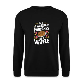 Waffles Breakfast Sweets - Unisex Sweatshirt - black - Front - Alina (178cm) & Michal (187cm)