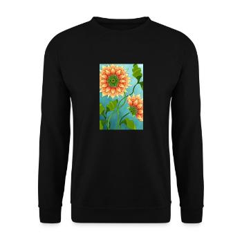 Blumen - Unisex Pullover - Schwarz - Vorne - Alina (178cm) & Michal (187cm)