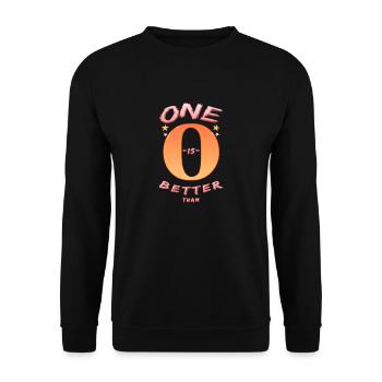 One is better than 0, développement personnel - Sweat-shirt Unisexe - noir - Devant - Alina (178cm) & Michal (187cm)