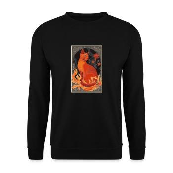 Firestar Étoile de feu Chat rouge Mucha des années 1920 Beau - Sweat-shirt Unisexe - noir - Devant - Alina (178cm) & Michal (187cm)