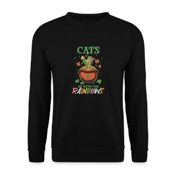 Les chats de la Saint-Patrick valent mieux que les arcs-en-ciel - Sweat-shirt Unisexe - noir - Devant - Alina (178cm) & Michal (187cm)