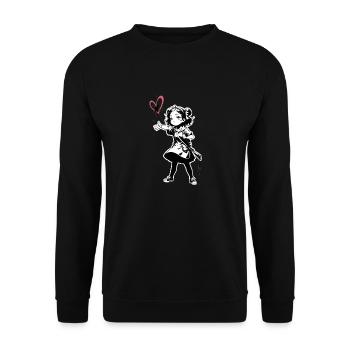 Street Art Girl 23249 - Unisex Sweatshirt - black - Front - Alina (178cm) & Michal (187cm)